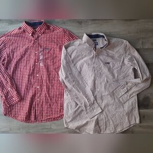 2 CHAPS Easy Care Button Down Long Sleeve Men's Size Large-New